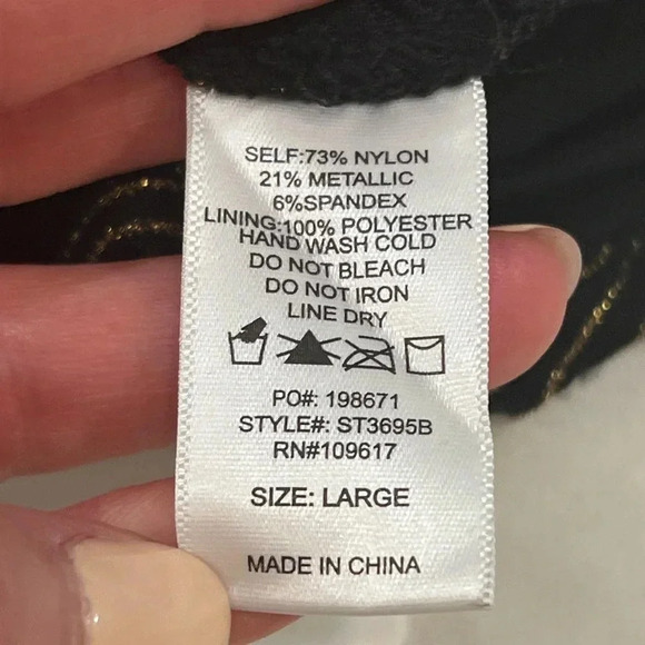 Shinestar black & metallic gold striped dressy tank, large - Picture 9 of 9